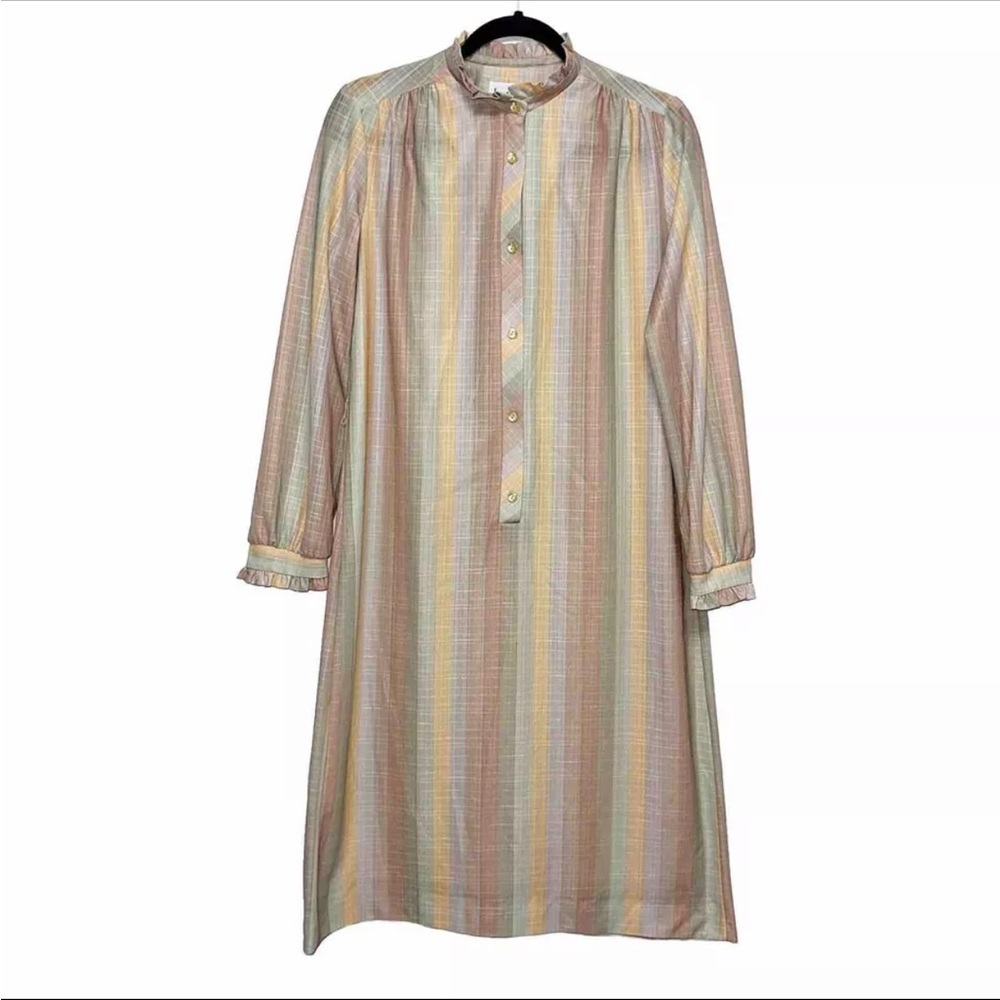 Vintage 60s Jennifer Gee Striped Shirt Dress